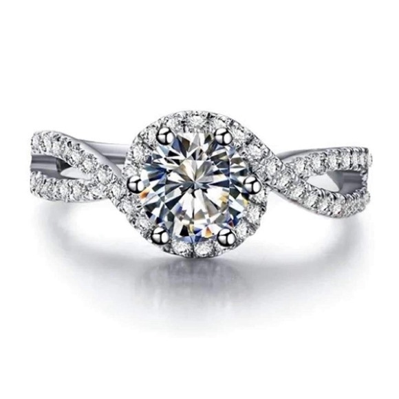 Jewelry - PLATINUM PLATED 1.5CT CZ DIAMOND PROMISE RING